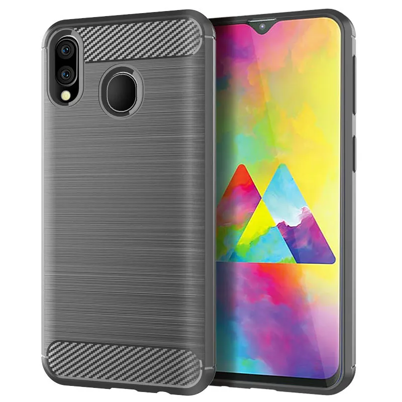 Чехол для Samsung Galaxy M10 M20 M30 M30S силиконовый мягкий ТПУ матовый чехол из углеродного