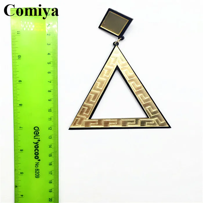 Новые золотые капли большие геометрические треугольники подвесные серьги панк стиль бижутерия серьги на.