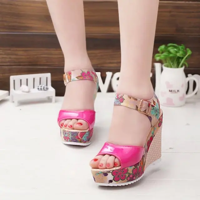 2017Hot New Fashion Women Sandals Summer Wedges Women's Platform Lace Belt Bow Flip Flops Open Toe High-heel Size 35-39 | Обувь