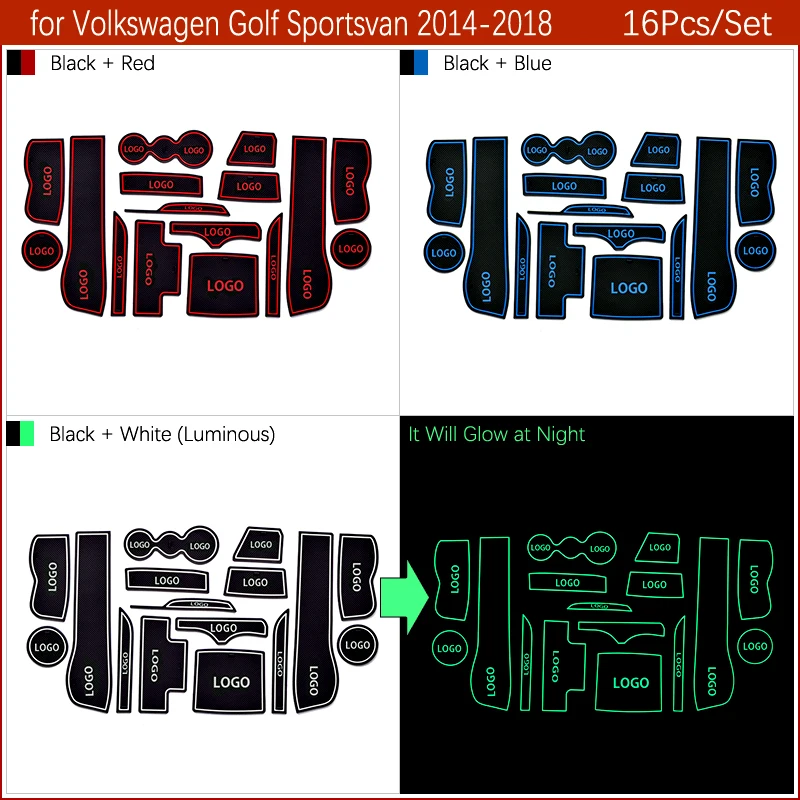 Противоскользящая резиновая подушка для чашки Volkswagen Golf SV Sportsvan 2014 ~ 2018 коврик паза