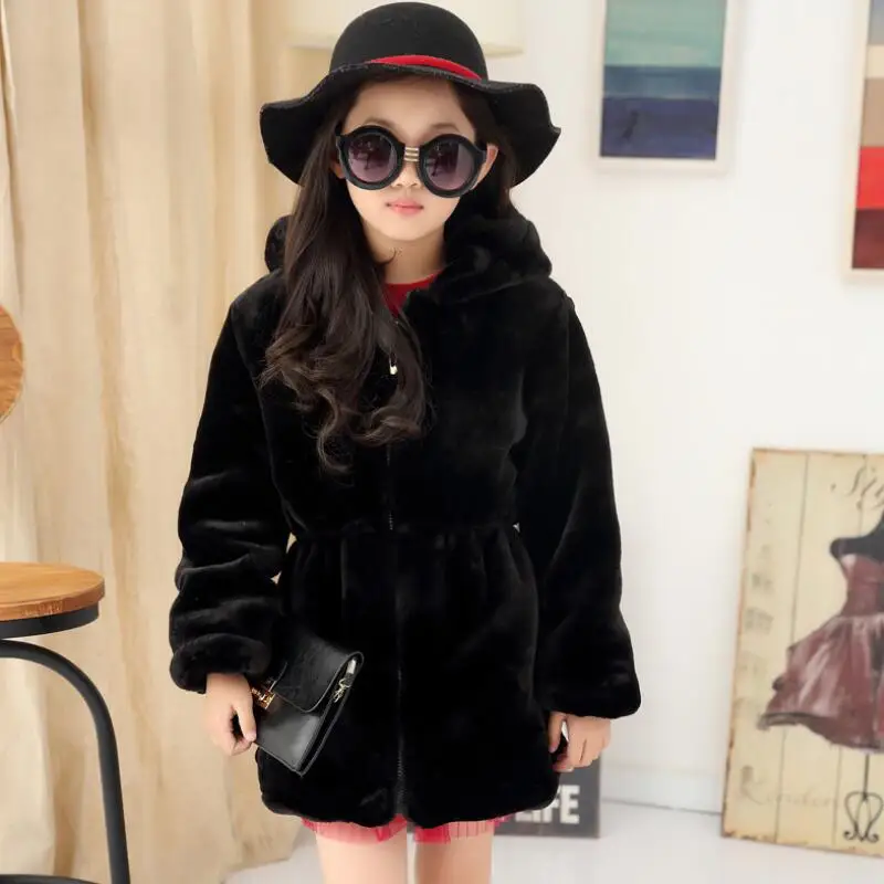 2017 Fashion Winter Fleece Baby Jackets Girls Faux Fur Coats Clothes Kids Warm Hooded Jacket Children Snowsuit Outerwear JW2873 | Детская