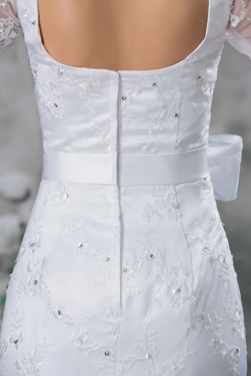 

Half Sleeves Vestido De Noiva Wedding Dresses Mermaid Tulle Appliques Beaded Turkey Boho Wedding Gown Bridal Dresses