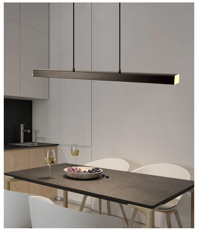 Modern LED Pendant Light Fixtures Creative Rectangle Hanging Lamp Nordic Lamps Aluminum Hanglamp Simple Acrylic Loft Luminaire