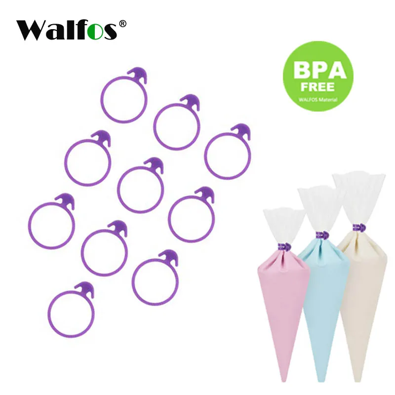 WALFOS 10 шт. силиконовая для кондитерского мешка Галстуки фиксированные кольца DIY