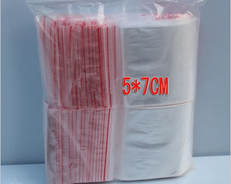 

300PCS 5x7cm transparent travel gift packing bag plastic bag for necklace/jewelry/ food small ziplock clear self seal bags pe