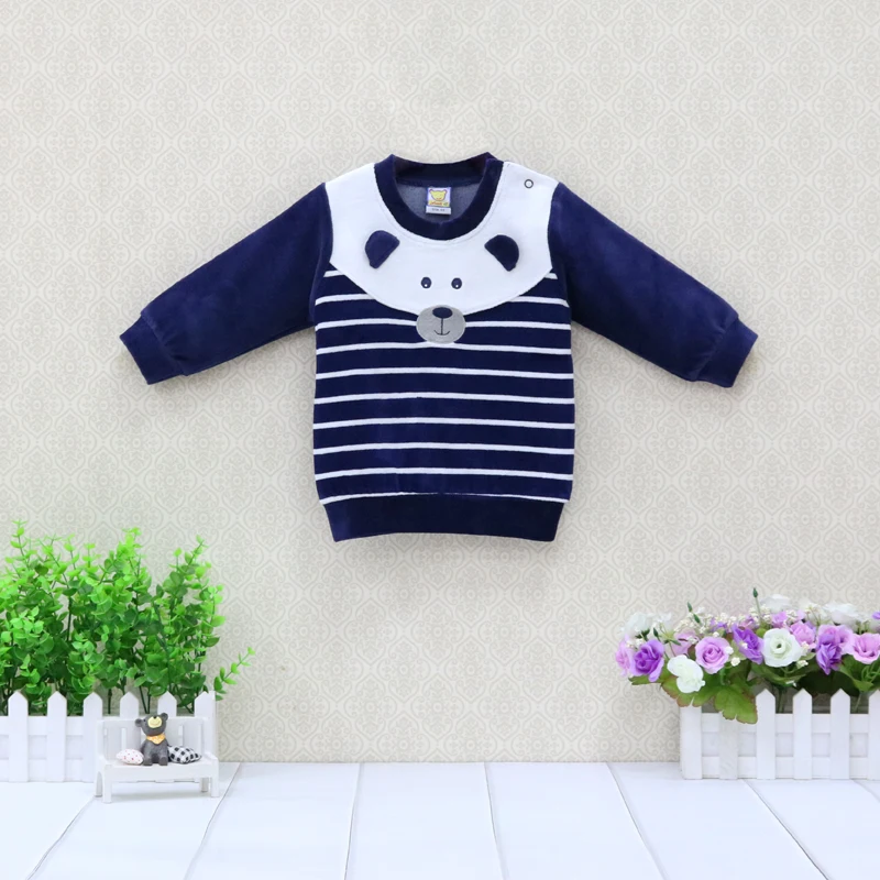 Велюровая красивая блузка с вышивкой рубашки для мальчиков и девочек осенне