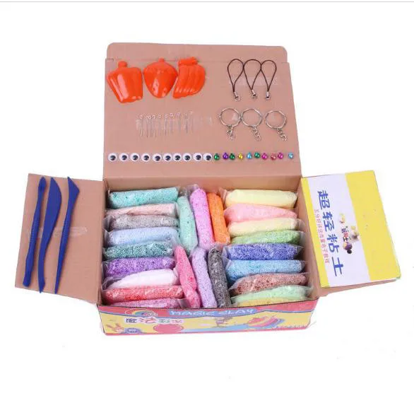 24pcs/Lot Soft Polymer Foam Modelling Clay Set kids Handmade DIY Snow Pearl Mud Playdough Educational Plasticine Toys for Child | Игрушки и