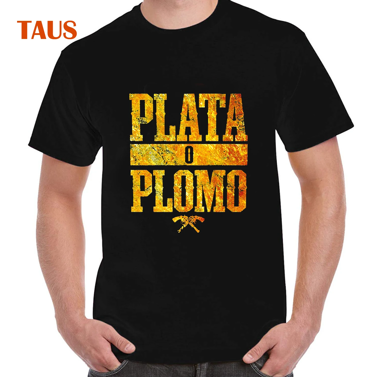 Плата о Пломо Винтаж золотой письмо Для мужчин круглый воротник короткий рукав