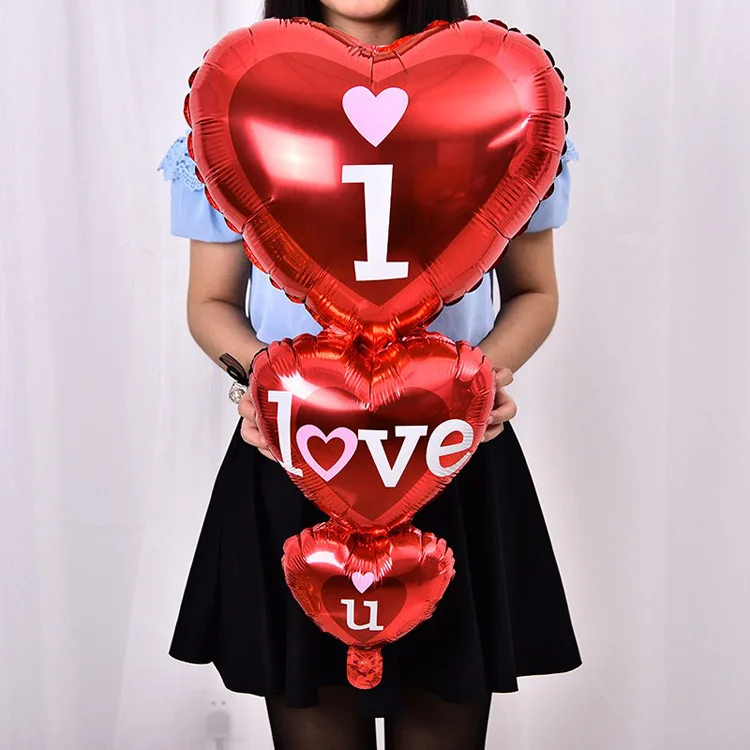 Воздушные шары большие I Love You праздничные украшения из шаров Юбилей держащих