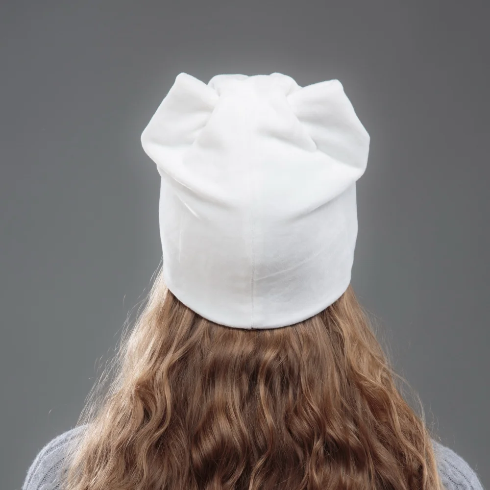 OHCOXOC дизайн женские шапочки Skullies белый цвет девушка милая Осень Зима шапка с DMC AAAA блестящая Звезда форма горный хрусталь