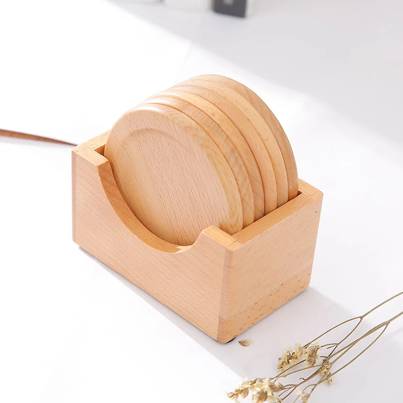 Кофейные чашки деревянные подставки бук круглые теплоизоляционные коврики креативные Твердые Деревянные маленькие тарелки чашки подушки место салфетки