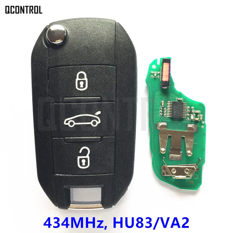 QCONTROL 3 кнопочный Автомобильный Дистанционный ключ для Citroen C4 кактус Hella 434 МГц HU83