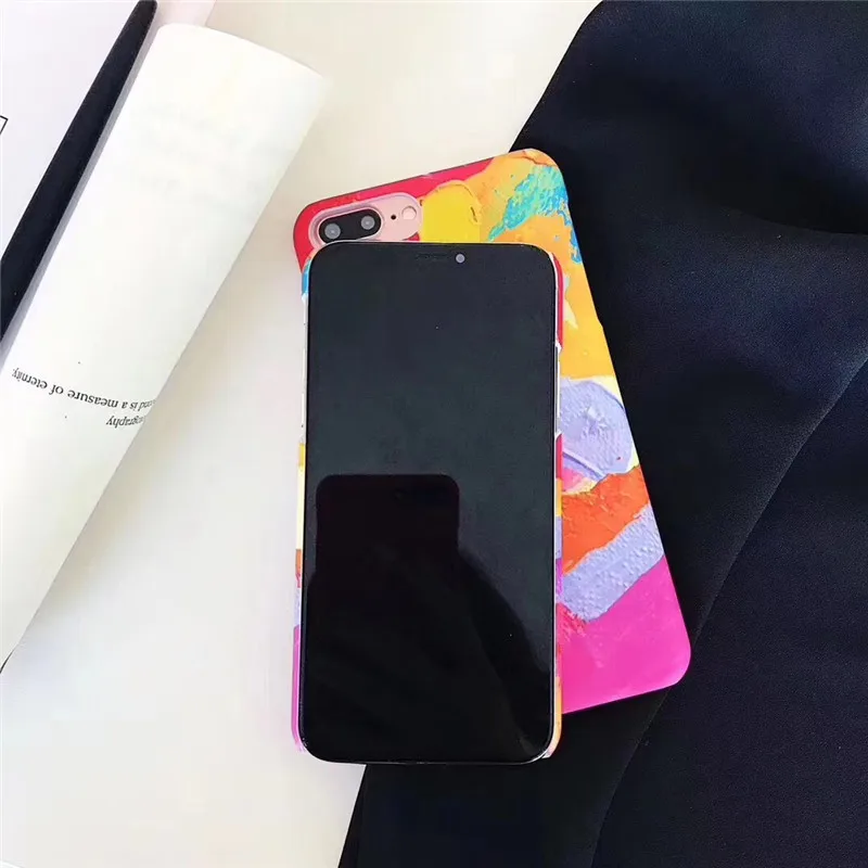 Art Simple Watercolor Oil Painting Apple6 Mobile Phone Shell IPhone7plus/8/6s/X Frosted Set Female | Мобильные телефоны и