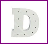 Letter D Белые деревянные буквы, декоративная фигурка, СВЕТОДИОДНЫЙ знак маркиза, светящийся алфавит, ночник, для дома, настенный, детский светодиодный светильник - Цвет: Letter D