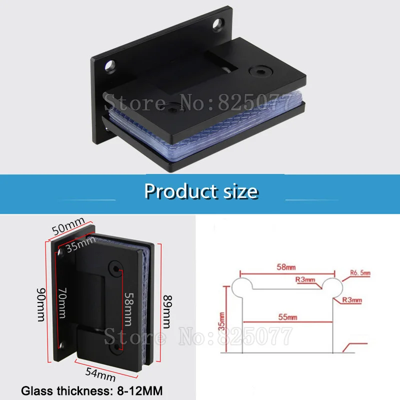 2 шт. 304 нержавеющая сталь черная краска шарнир 90 градусов открытое настенное