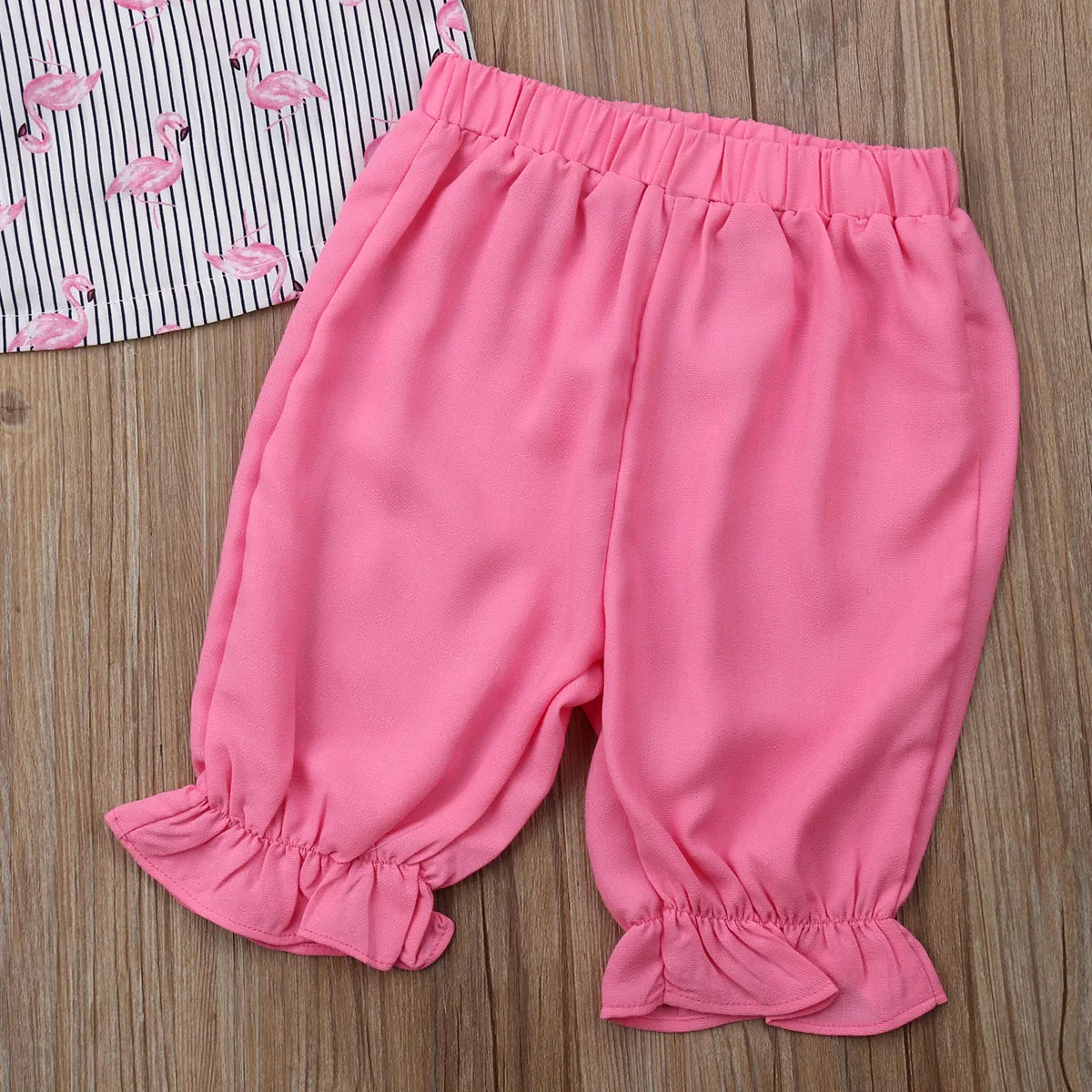 Милый комплект летней одежды из 2 предметов для маленьких девочек топ без рукавов