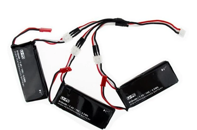 

H502S H502E 2PCS or 3pcs 610mAh Lipo 7.4V RC Drone Battery 15C 4.5Wh 610mAh For H502E H502s RC Quadcopter Drone Spare Parts