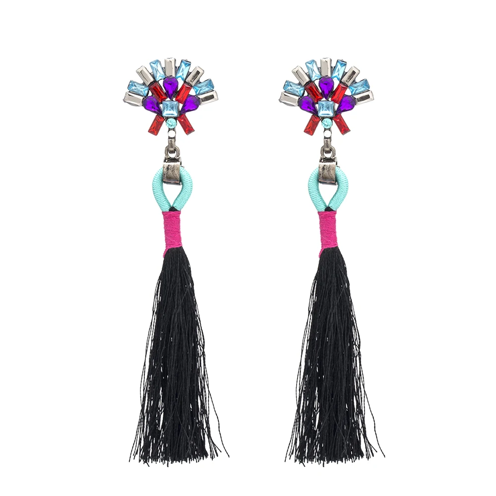FAMSHIN 2017 New Fashion Statement Jewelry Tassel Long Earring For Women 2 Colors Wedding Dangle Drop Earrings Wholesale | Украшения и