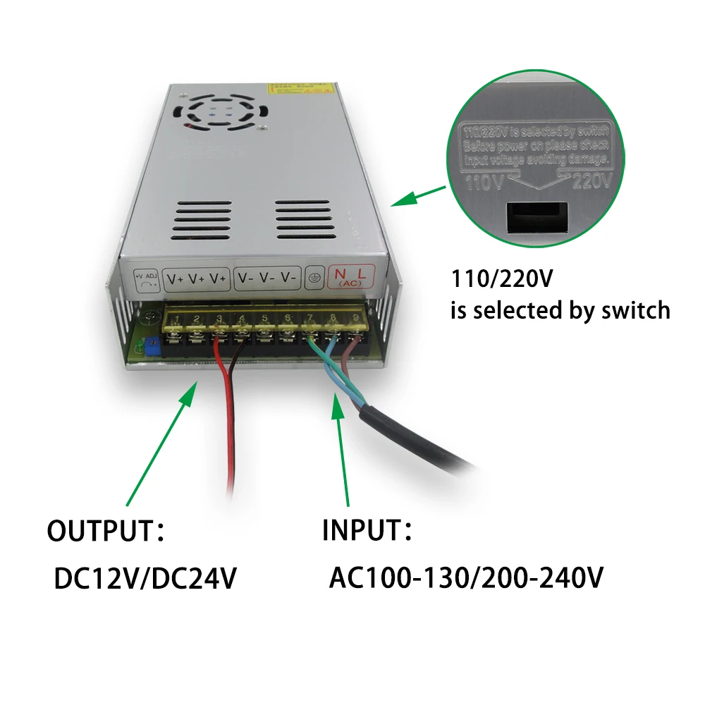 100 W Светодиодный Питание, светодиодный полоски, DC12V/24 V, Водонепроницаемый, адаптер трансформатор, IP20, Крытый Применение, для Светодиодный линейный свет, панели