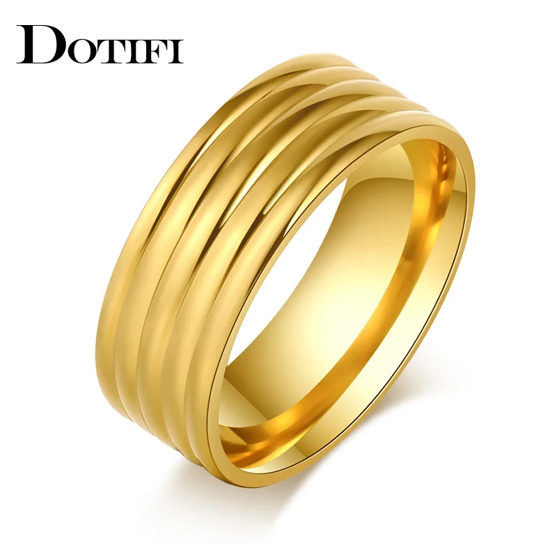 DOTIFI 316L кольца из нержавеющей стали для женщин Два цвета 5 кругов обручальное