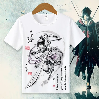 03 Новая футболка с Наруто Аниме Футболка женская футболка Janpan Uchiha Sasuke Косплей топы Мужские футболки с коротким рукавом - Цвет: 03