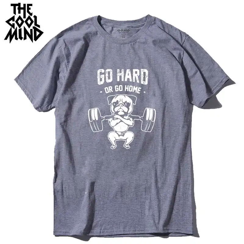 COOLMIND PU0124A хлопок go hard or go home Мужская футболка Повседневная летняя свободная Мужская футболка мужская футболка с круглым вырезом