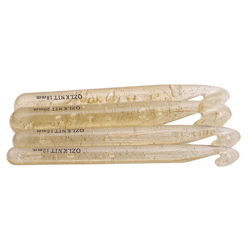 4 шт. пластиковые прозрачные длинные вязальные спицы 17 см 12 мм/15 мм/18 мм/20 мм | Дом и