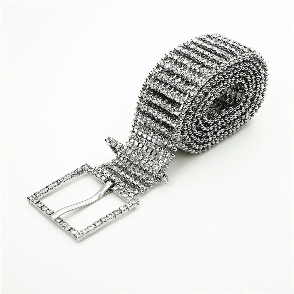 Роскошные Bling кристалл пояс Новая мода для женщин невесты Полный Стразы пояс с цепочкой вечерние массивные украшения