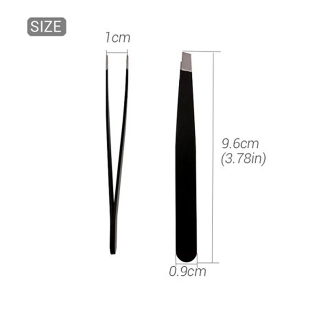 1PCS Black Slant Tip Eyebrow Tweezers Stainless steel Convenient Facial Hair removal for Women | Красота и здоровье