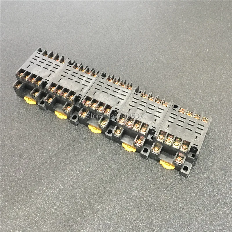 

5pcs Mini Relay Socket Base PTF14A for LY4NJ HH64P General Purpose Relay Power Relays 14 Pin Screw Terminal Din Rail