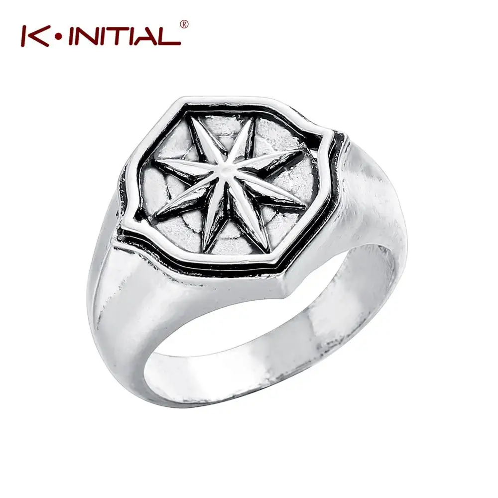 Kinitial модное кольцо со звездой для мужчин ювелирное изделие на палец Винтажное с