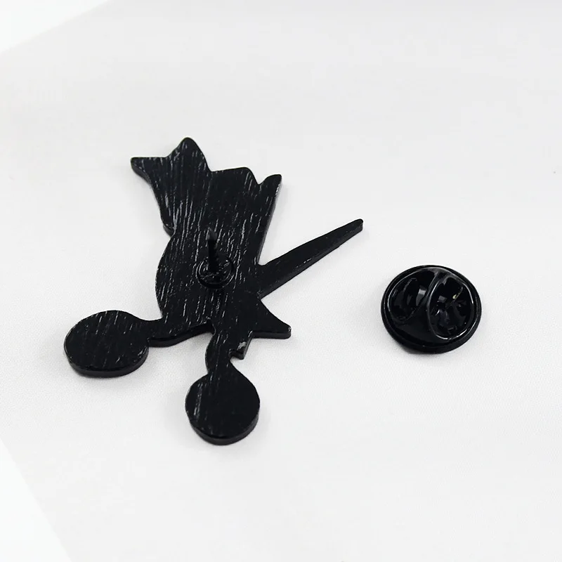 Красный производитель Брошь Ножницы синяя лента Кнопка эмаль ножницы булавки