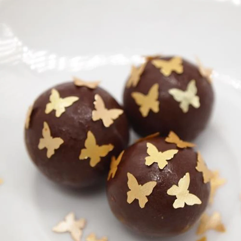 Пасхальные блестящие золотые бабочки съедобные посыпки 1 г (2000 шт) Красивые