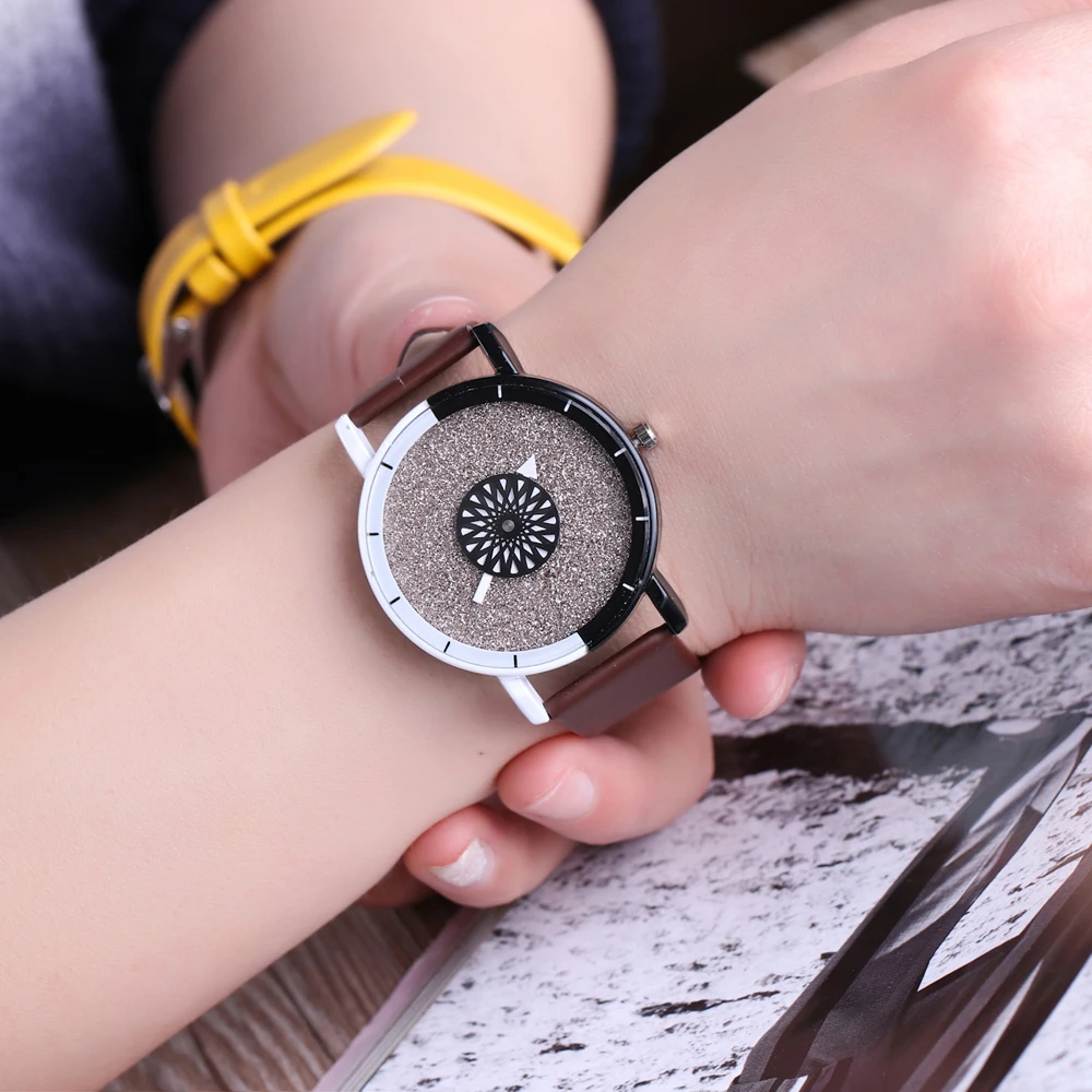 Часы наручные женские кварцевые с кожаным ремешком популярный товар для девушек