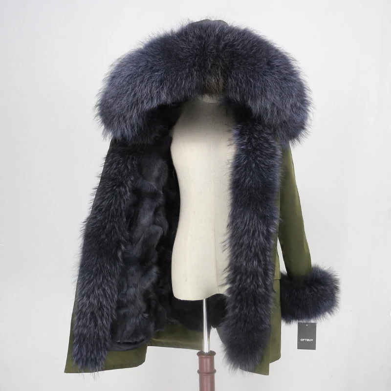 OFTBUY, Водоотталкивающее пальто, Длинная женская парка, натуральный Лисий мех, зимняя куртка, женская верхняя одежда, съемная уличная одежда, толстая теплая куртка