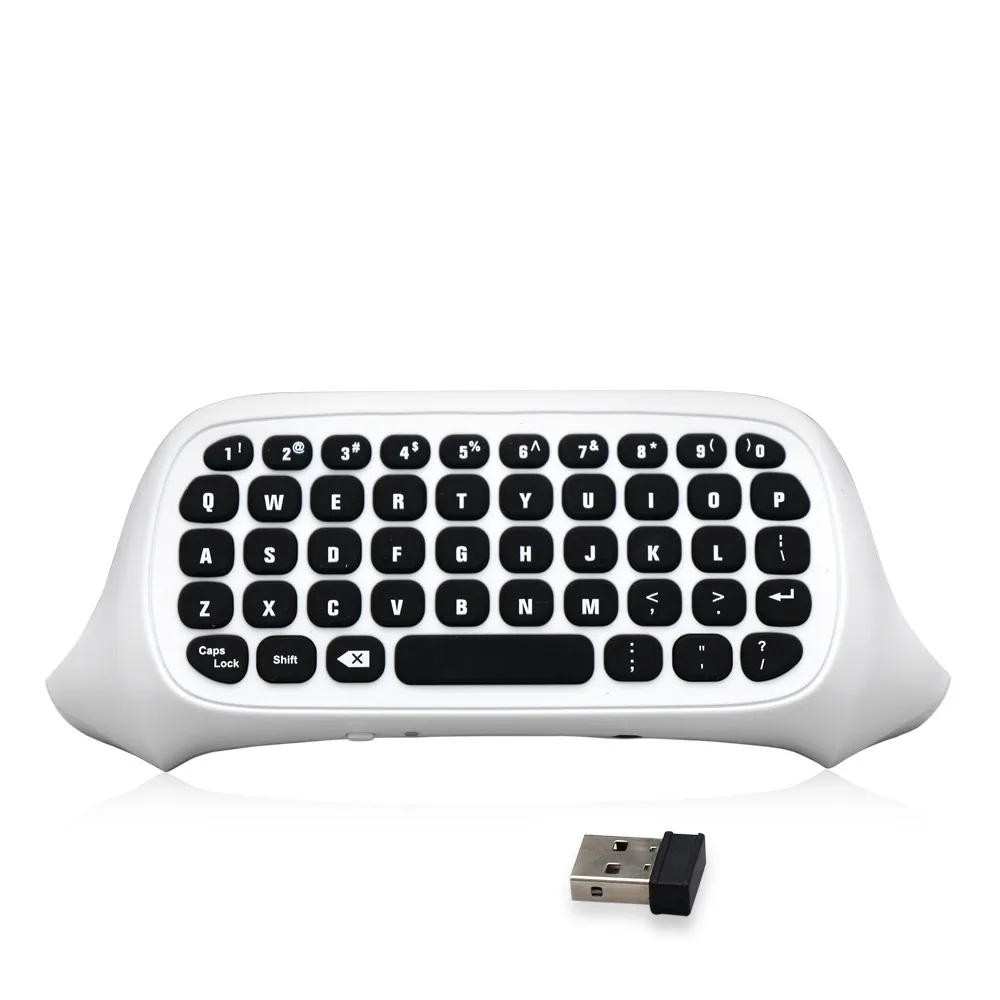 Беспроводная клавиатура черно белая 2 4 ГГц USB мини беспроводная Chatpad сообщение 47