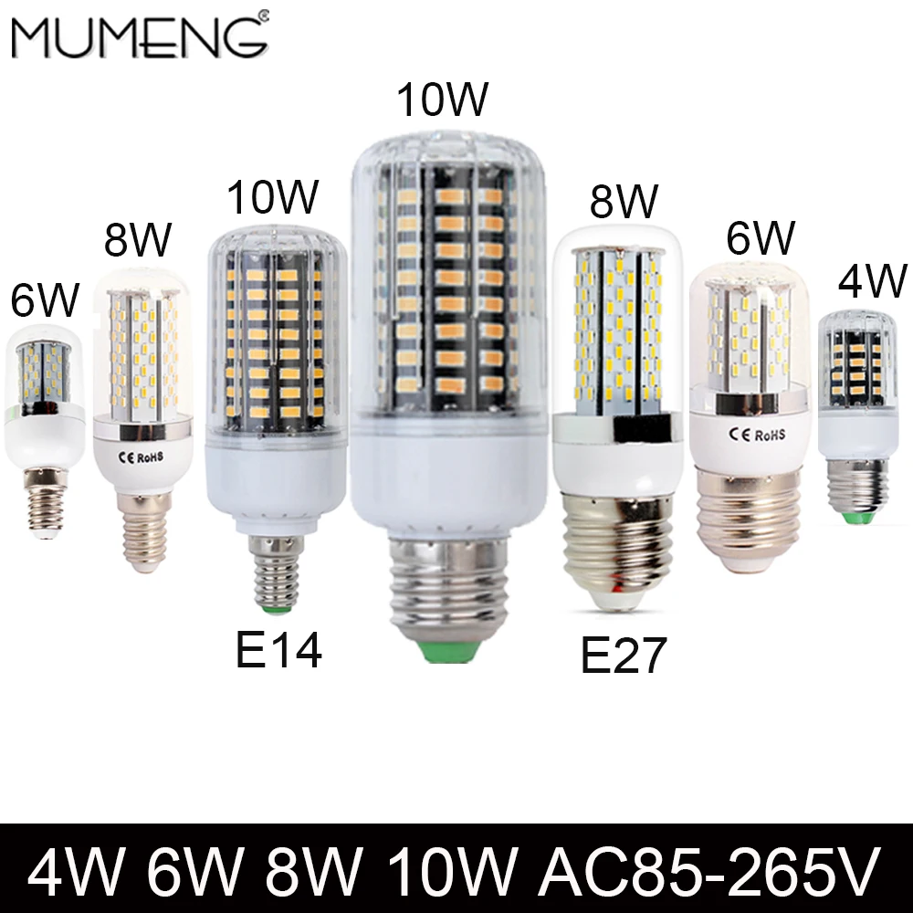 MUMENG светодиодный светильник Кукуруза E27 E14 G4 3 Вт 4 6 8 10 лампа G9 5 с регулируемой