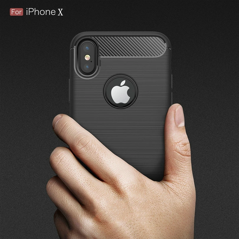 Для Apple iPhone X/iPhoneX 5 8 &quotчехол из углеродного волокна Тонкий Прочный противоударный