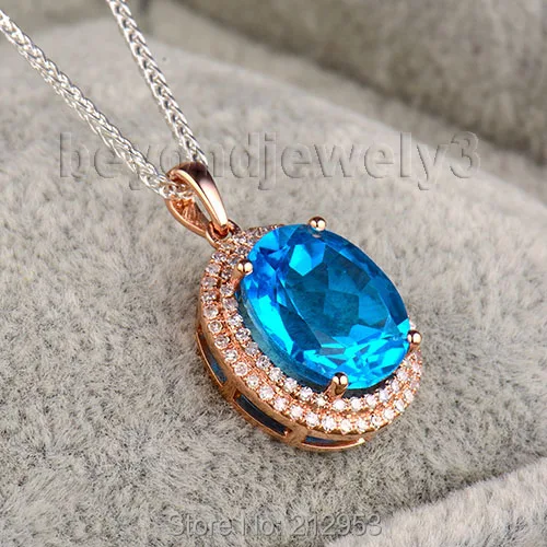 Новый Винтажный Овальный Кулон из розового золота 14Kt 10х12 мм с натуральным темным