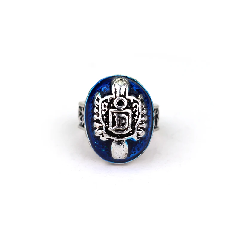 

The Vampire Diaries Damon Salvatore D Sun Crest Protection Ring Lapis Lazuli Ellipse Ring Size 6-12