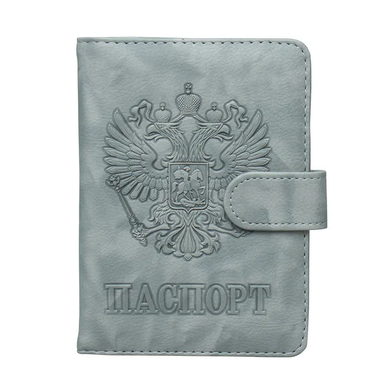Swdvogan, новинка, Обложка для паспорта в России, для женщин и мужчин, держатель для паспорта, дорожные обложки для паспорта, засов, Обложка для паспорта, чехол держатель для карт, кошельки - Цвет: Gray