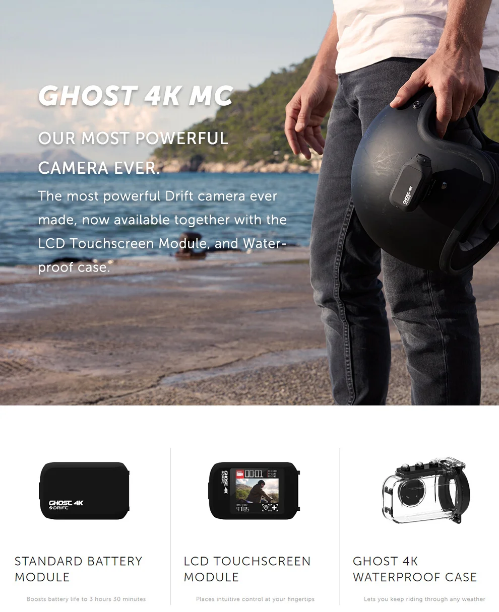 Drift Ghost 4K версия мотоцикла Экшн-камера Ambarella Спортивная мини-камера ARM 12MP CMOS EIS поворотный объектив Wi-Fi прямая трансляция