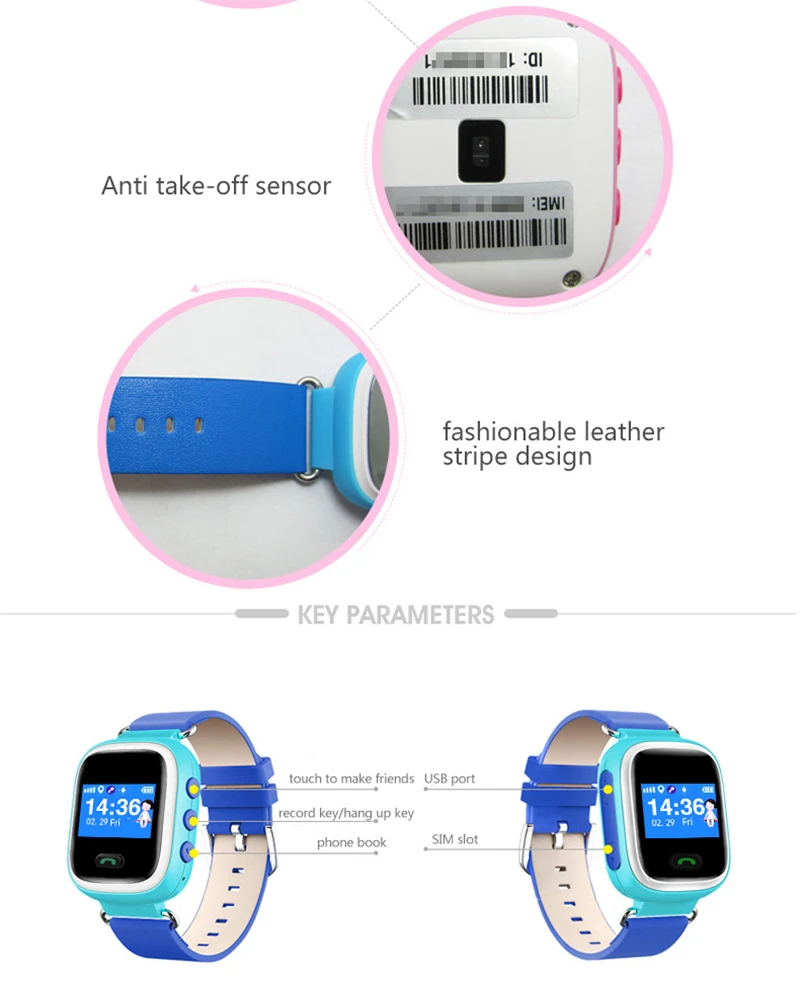 SZMUGUA Kids Smart Watch 1.0" Color Screen With GPS Tracker SOS Monitor Positioning Baby Compatible With IOS& Android