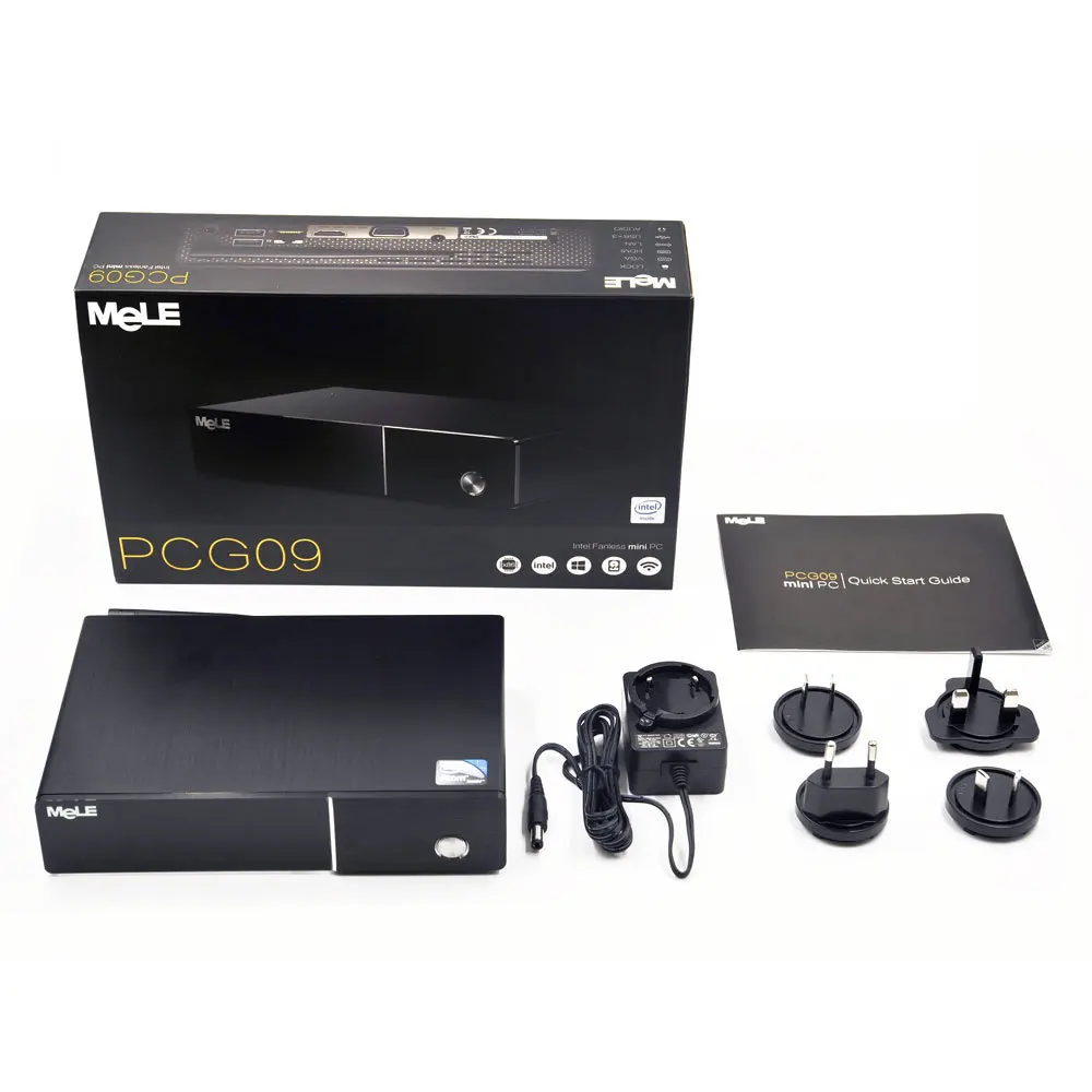 Fanless Windows 10 Mini PC MeLE PCG09 2G 32G Quad Core Intel Atom Z3735F HDD M.2 SSD HDMI VGA LAN WiFi BT Kensington Lock Slot | Компьютеры