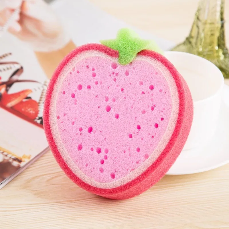 Strawberry Сильное обеззараживание блюдо ткань протирать тряпичное блюдо полотенце Соблазнительные фрукты раздел толстая губка Чистящая прокладка - Цвет: Strawberry