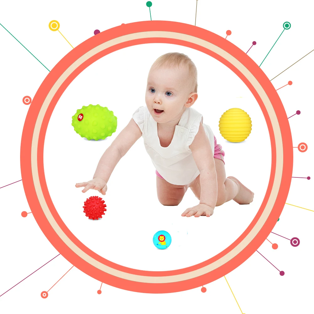 6 шт. мягкие текстурированные развивающие мульти сенсорные тактильные мячи для