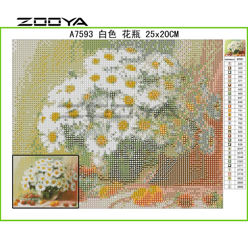 Алмазная живопись ZOOYA сделай сам вышивка крестиком мозаика алмазная цветами
