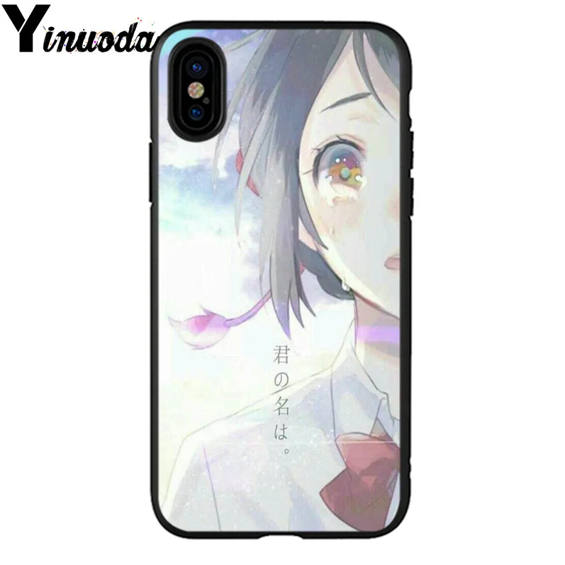 Yinuoda Kiminonawa ваше имя японского аниме черный мягкий чехол для телефона Apple iPhone 8 7 6 6S