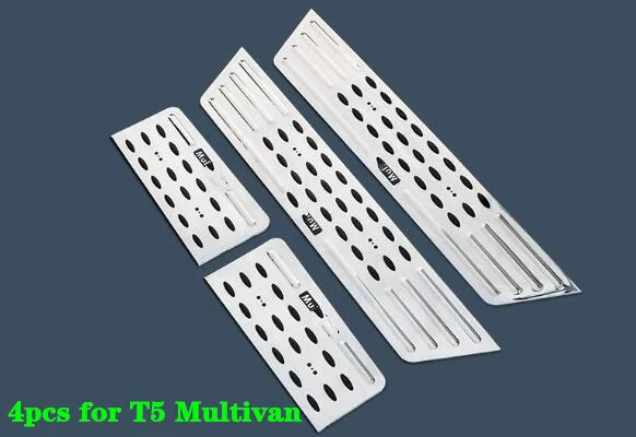 Stainless steel car door sills scuff plate pedal protection with Skid resistant particles for Volkswagen T5/T6 2015-2019 | Автомобили и