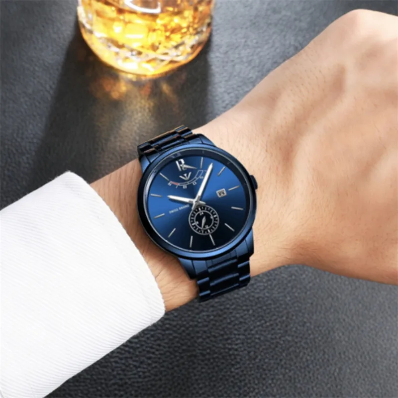 hot sale quartz all steel brand aaa luxury mens watches top quality day date men dress designer wristwatch wholesale mens gifts free global shipping